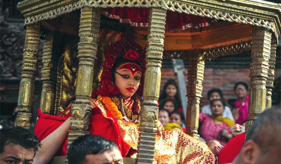 Kumari " Living Goddesses in Nepal" will greet tourist during sightseeing tour of Kathmandu Durbar Square