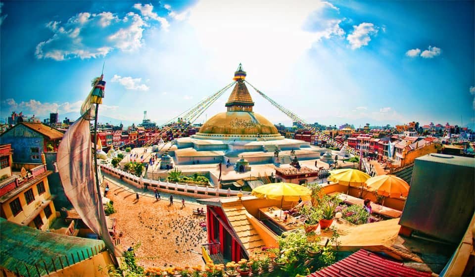 Boudhanath Stupa tier during luxury Nepal vacation