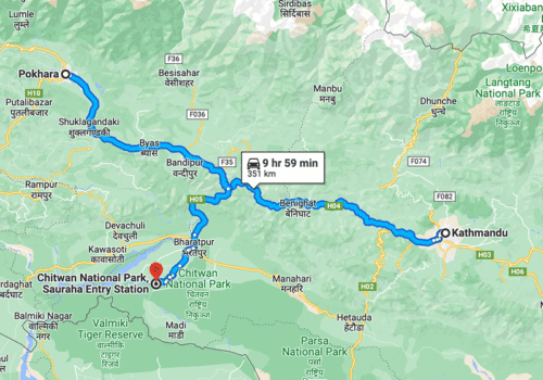 map of pokhara trip