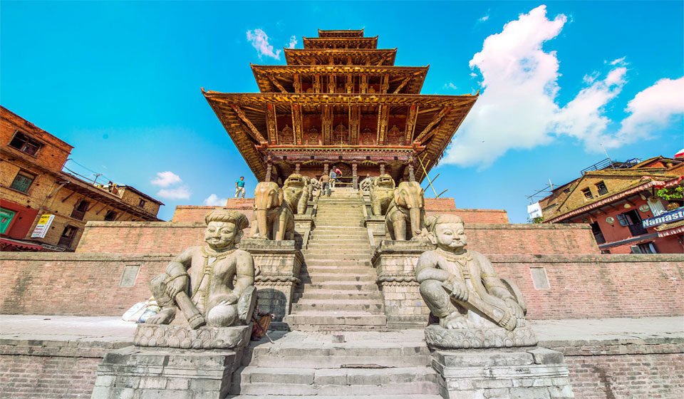 5-tiered Temple Insie Bhaktapur Durbar Square